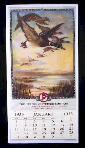 The Peters Cartridge Company Calendar Circa 1933