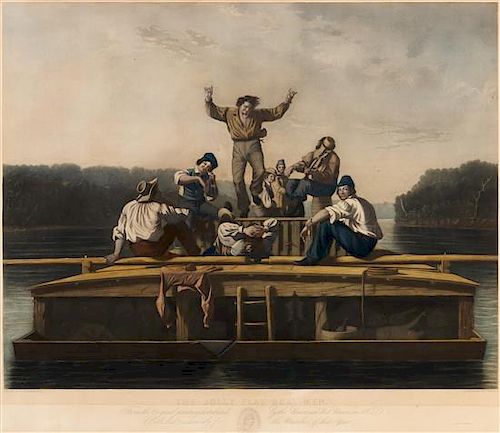 * POWELL & CO., publisher -- After George Bingham Jolly Flat Boat Men. New York, 1847.
