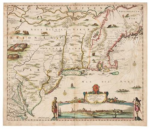 * ALLARD, Hugo (1625-1691). Novi Belgii Novaeqve Angliae nec non partes Virginiae. [Amsterdam, ca 1662].