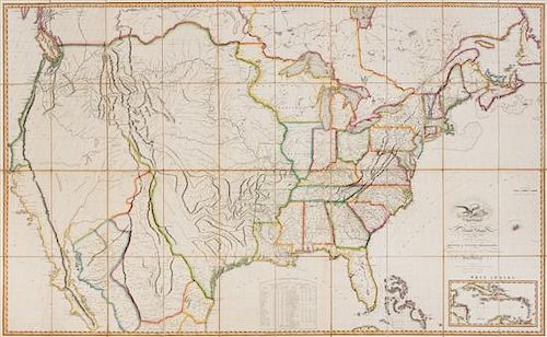 * MELISH, John (1771-1822). Map of the United States....Entered...the 6th day of June, 1816...Improved to the 1st of January, 18