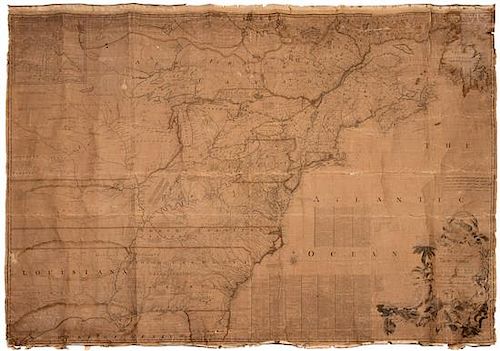 * MITCHELL, John (1711-1768). A Map of the British and French Dominions in North America. London, imprint [chipped] 1755[-1757].