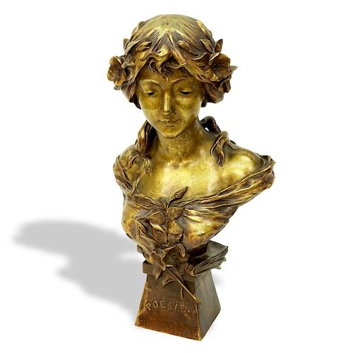 E Sperlacken, French Bronze Bust "Poesie"