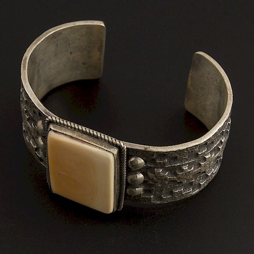 Sand Cast Spiny Oyster Sterling Silver Bracelet 