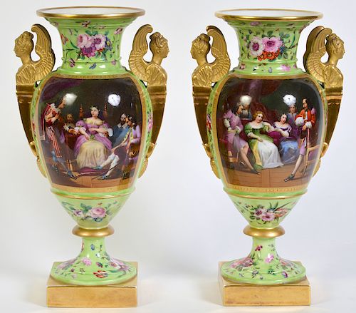 Pr. 19th C. English Porcelain Vases