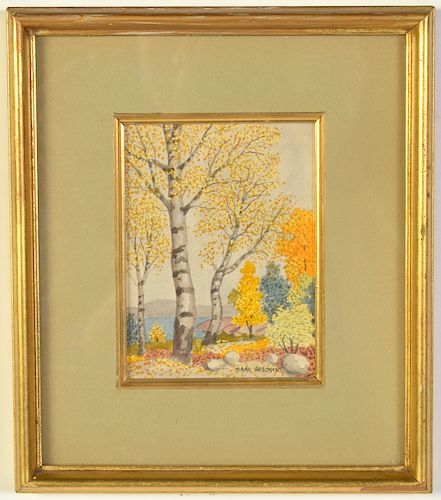 Oskar Bergman W/C 'Autumn Birch Trees'