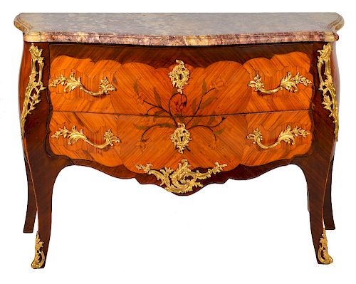 French Marble Top Commode Late 18th/19th C.