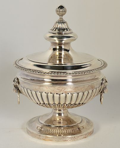 Early Silver Covered Pedestal Bowl