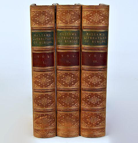 3 Volumes by Henry Hallam "Literature of Europe"