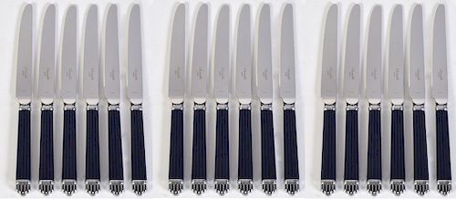 18 Christofle Paris Aria Bleu Dinner Knives