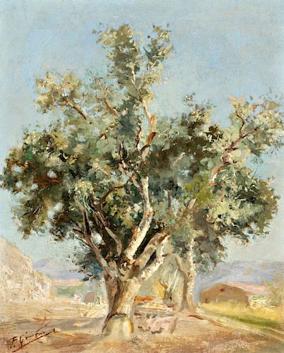 Francisco Gimeno, Landscape, Oil on canvas Francisco Gimeno, Paisaje, Óleo sobre lienzo