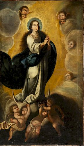 Pedro Carazo, Immaculate, Oil on canvas Pedro Carazo, Inmaculada, Óleo sobre lienzo