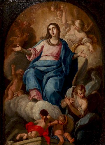 Acisclo Antonio Palomino, The Assumption of Virgin Mary, Oi Acisclo Antonio Palomino, Asunción de la Virgen, Óleo sobre