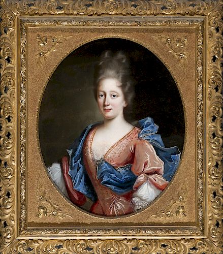 French school,  early 18th Century , Female portrait, Oil o  Escuela francesa de principios del siglo XVIII, Retrato fe