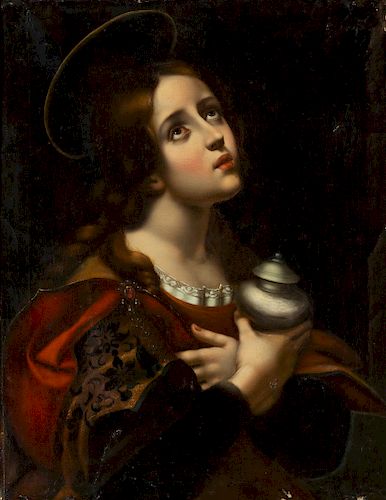 Italian school, 19th Century , Saint Mary Magdalene, Oil on Escuela italiana del siglo XIX, Santa María Magdalena, Óleo