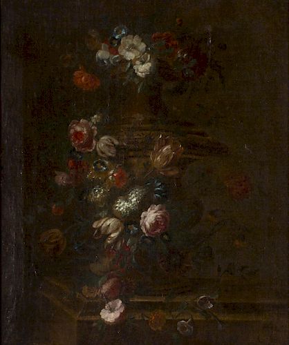Peter Frans Casteels, Flowers vase, Oil on canvas Peter Frans Casteels, Florero , Óleo sobre lienzo