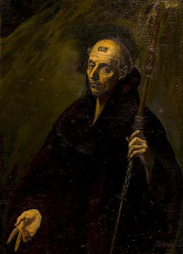 José Gutiérrez Solana, Saint Benedict, Oil on canvas José Gutiérrez Solana, San Benito, Óleo sobre lienzo