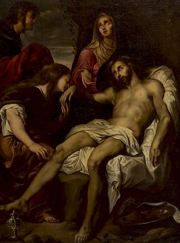 Spanish school, 17th Century, Lamentation over Christ, Oil  Escuela española del siglo XVII, La lamentación sobre Crist