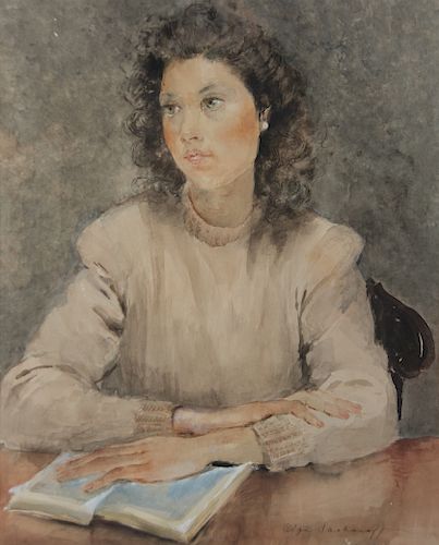 Olga N. Sacharoff, A girl, Watercolour and gouache on paper Olga N. Sacharoff, Una joven , Acuarela y gouache sobre pap