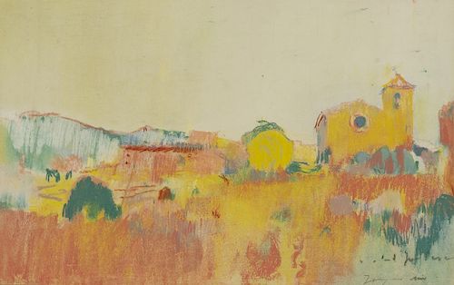 Joaquim Mir, Landscape in Camp de Tarragona, Pastel on paper Joaquim Mir, Paisaje del Camp de Tarragona, Pastel sobre pa