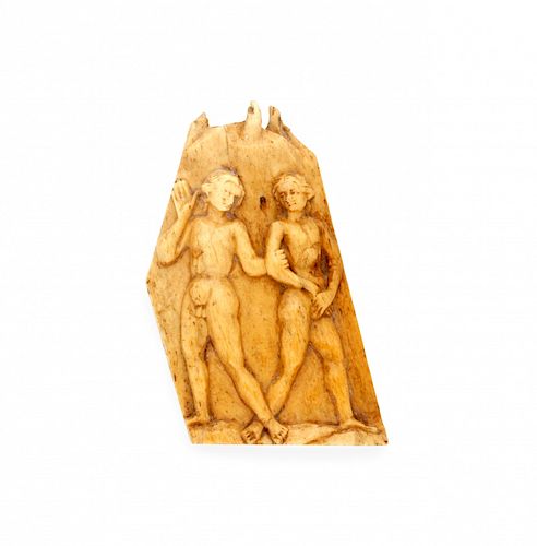 Probably Italian school, 14th Century, Adam and Eve, Carved Escuela probablemente italiana del siglo XIV, Adán y Eva, H