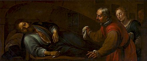 Antoni Viladomat, Death of Saint Alexius, Oil on canvas Antoni Viladomat, Muerte de San Alejo, Óleo sobre lienzo
