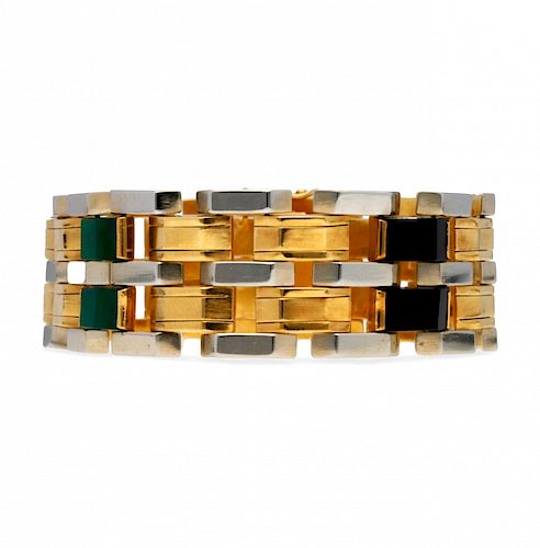 Gold and white gold links bracelet Pulsera de eslabones en oro y oro blanco