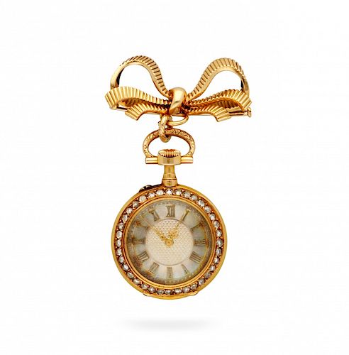Pendant brooch with pocket watch Broche colgante con reloj de bolsillo