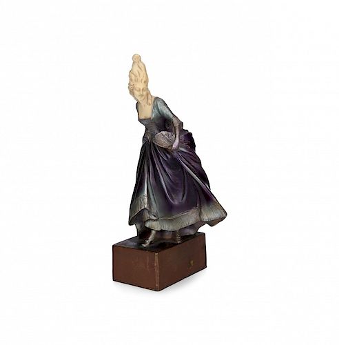 Franz Peleska-Lunard, Lady, Chrysoelephantine sculpture in  Franz Peleska-Lunard, Dama, Escultura crisoelefantina en ma