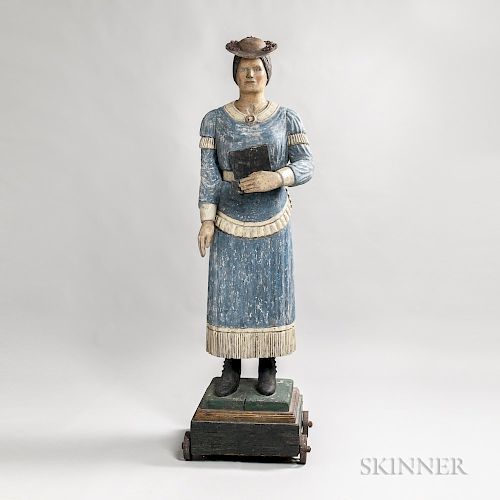 Carved and Painted Suffragette Tobacconist Figure