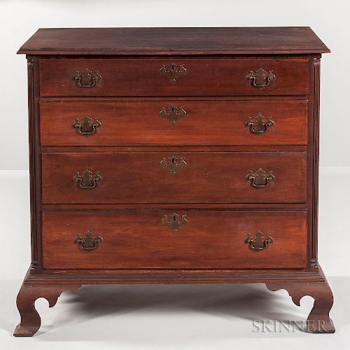 Carved Cherry Chest of Four Drawers