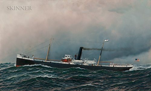 Antonio Nicolo Gasparo Jacobsen (Danish/American, 1850-1921)  Portrait of the Clyde Line Steamer Navahoe