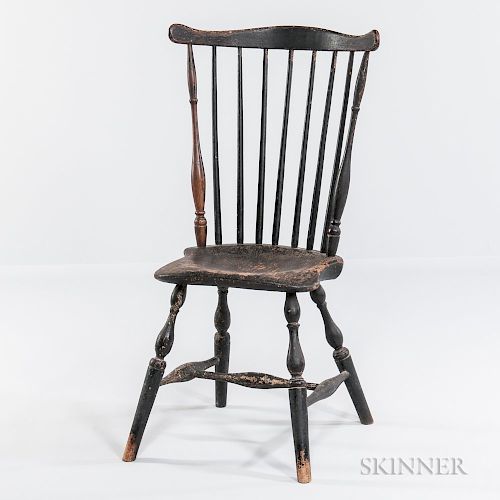Black-painted Fan-back Windsor Side Chair
