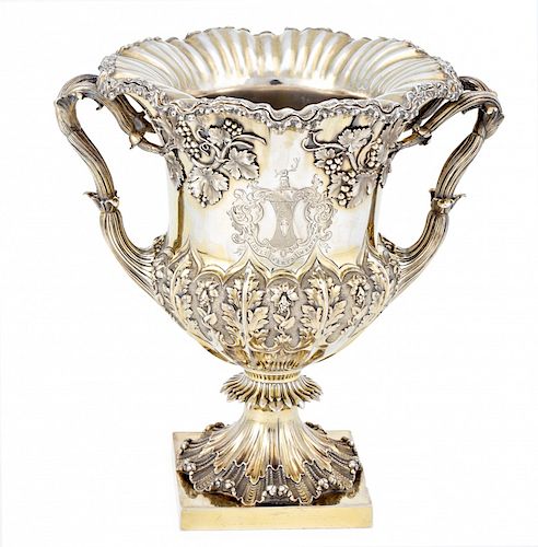 Victorian emblazoned goblet-refresher in “vermeil” silver o Copa-refrescador blasonada victoriana en plata "vermeil" de
