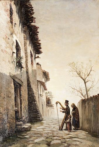 Ricard Urgell Carreras, Rural scene, Oil on canvas Ricard Urgell , Escena rural, Óleo sobre lienzo