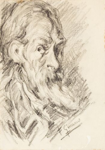 Francisco Gimeno, Self-portrait, Charcoal drawing on paper Francisco Gimeno, Autorretrato, Dibujo al carboncillo sobre