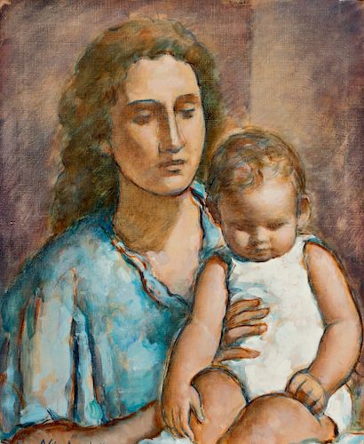 Antoni Vila Arrufat, Motherhood, Oil on canvas Antoni Vila Arrufat, Maternidad, Óleo sobre lienzo