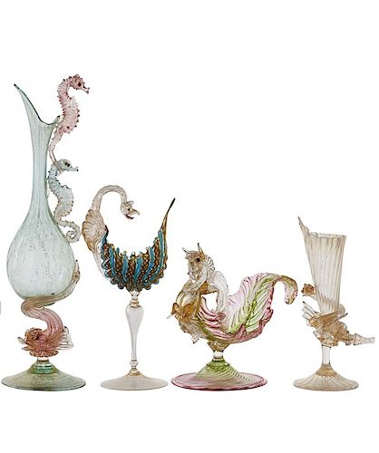 SALVIATI AND OTHER MAKERS MURANO GLASS VASES