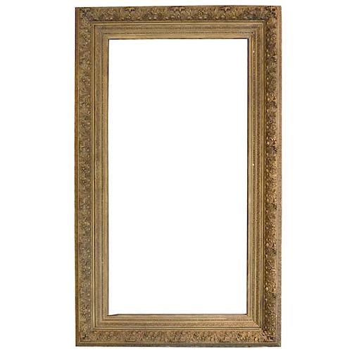 A Large Carved Giltwood Frame 49" W x 5.5" D x 87" H