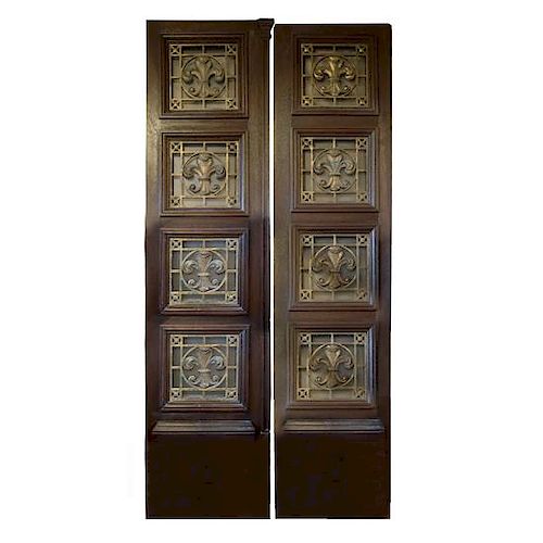 A Pair of Doors with Bronze Grills 57" W x 2" D x 122" H