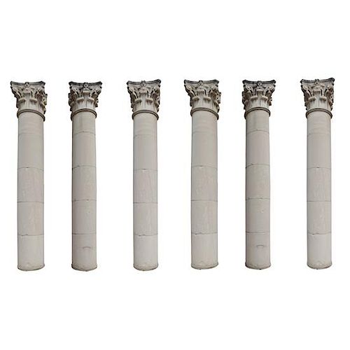 Six Monumental Limestone Columns from the Chicago Mercantile Exchange Building, designed by Chicago architect Alfred Alschuler 4