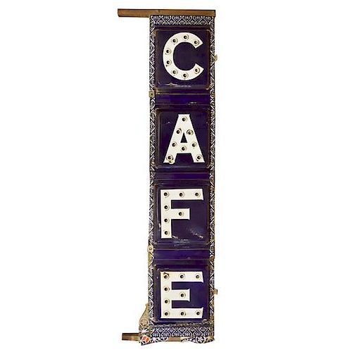 An Enameled Double-Sided Cafe Sign, Federal Electric Co., Chicago, IL. 35" W x 8" D x 118" H