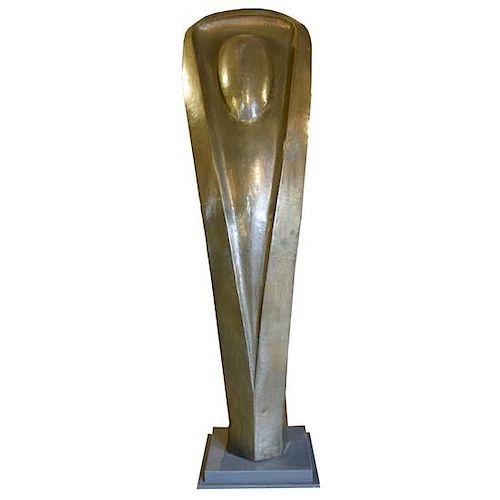 A Modernist Brass Sculpture 29" W x 25" D x 94" H