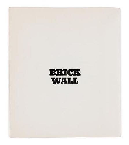 [ARTIST'S BOOK]. LEWITT, Sol (1929-2007). Brick Wall. New York: Tanglewood Press, 1977.