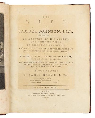 * BOSWELL, James (1740-1795). The Life of Samuel Johnson. [With:] The Principal Corrections. London, 1791, 1793.