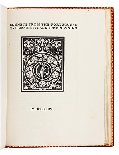 * BROWNING, Elizabeth Barrett (1806-1861). Sonnets from the Portuguese. Boston: Copeland and Day, 1896.