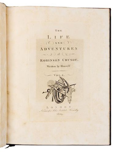 DEFOE, Daniel (1659?-1731). The Life and Adventures of Robinson Crusoe. London: for John Stockdale, 1804.