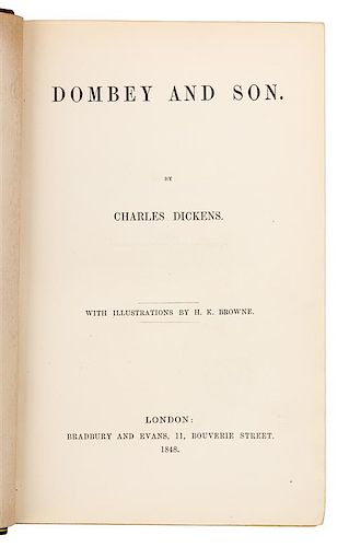 * DICKENS, Charles (1812-1870). Dombey and Son. London: Chapman and Hall, 1848.