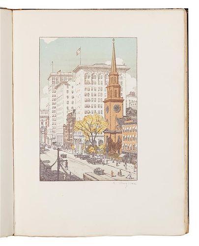 RUZICKA, Rudolph (Illustrator) -- EATON, Walter Prichard. Newark: a Series of Engravings on Wood by Rudolph Ruzicka. 1917.