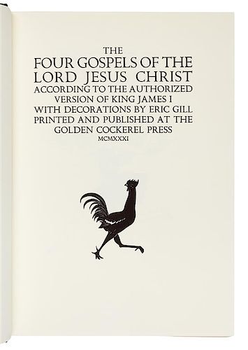 GILL, Eric, illustrator (1882-1940). The Four Gospels of the Lord Jesus Christ. New York: Folio Society, 2007.