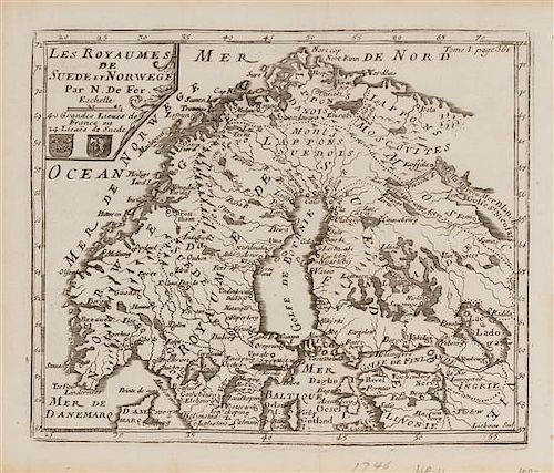 DE FER, Nicolas (1646-1720). Le Royaumes de Suede et Norwege. [Paris, ca 1746].